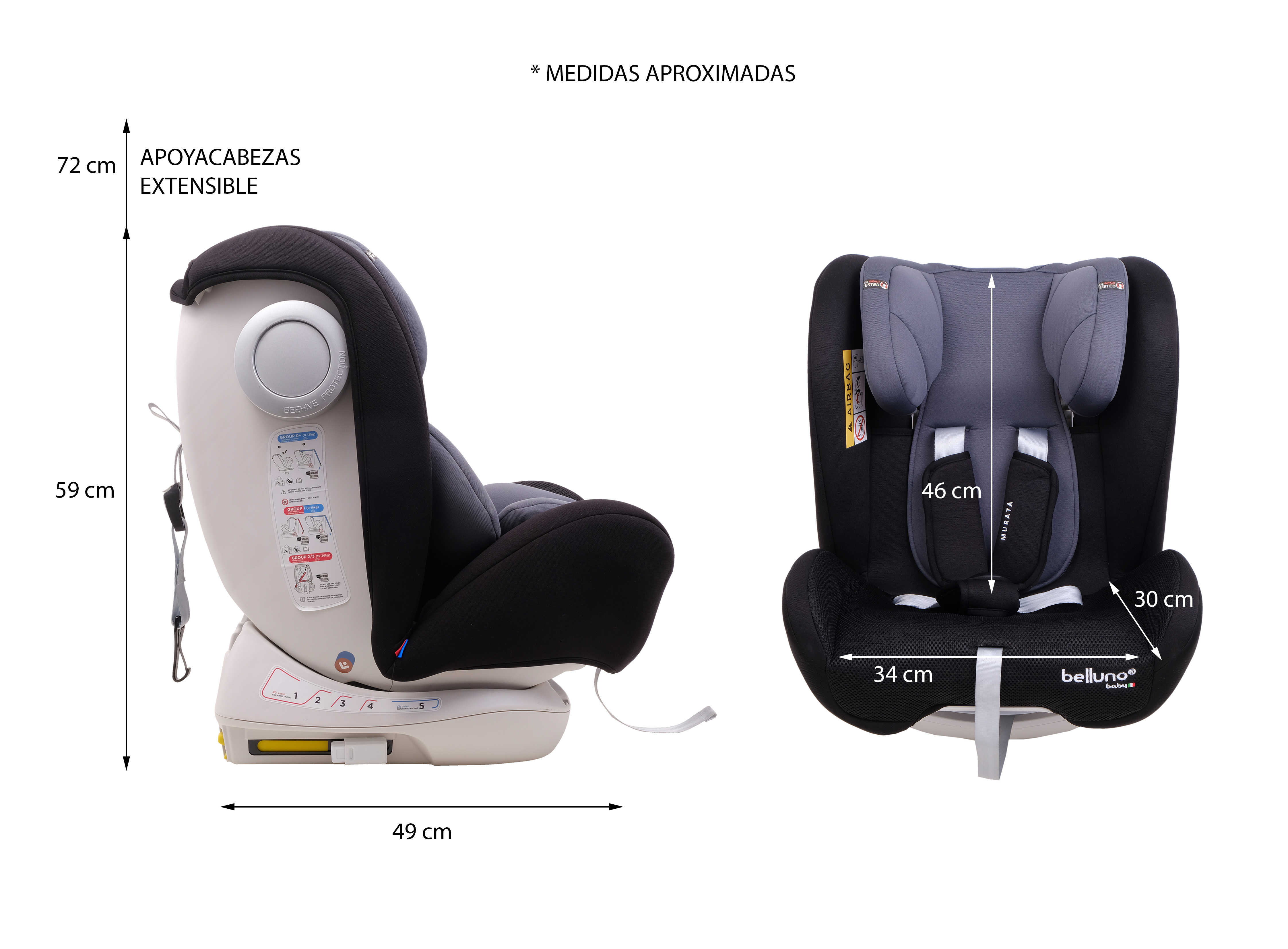 Butaca para Auto Belluno Baby MURATA - Detalle