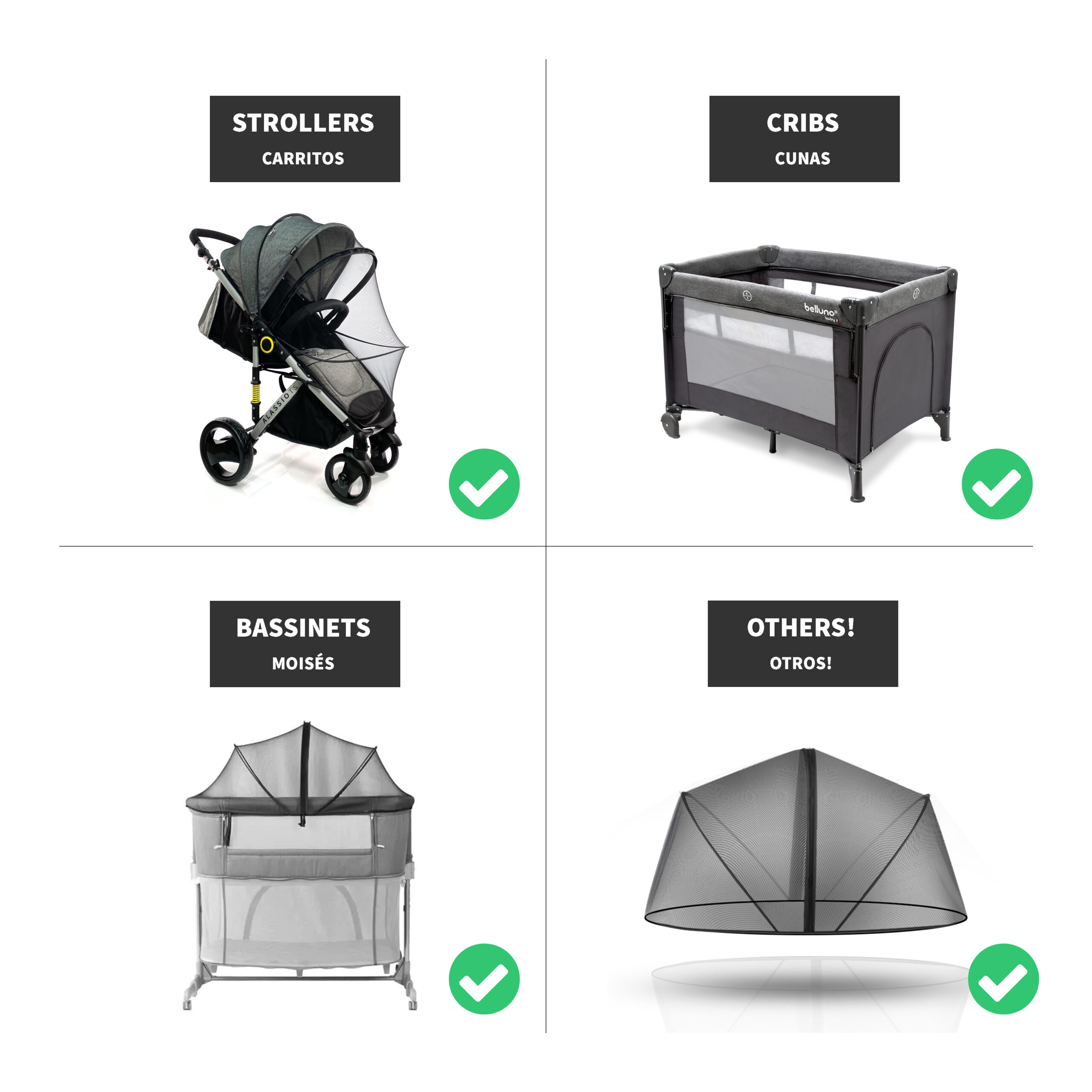 Producto de Seguridad Belluno Baby RED MOSQUITERO - Vista plegado