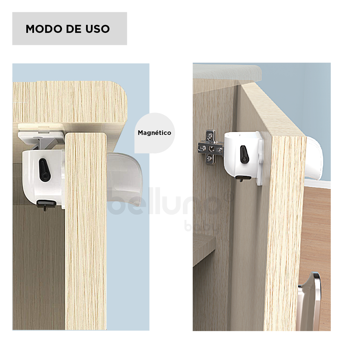 Producto de Seguridad Belluno Baby TRABAS MAGNÉTICAS X 4 UNI. - Detalle