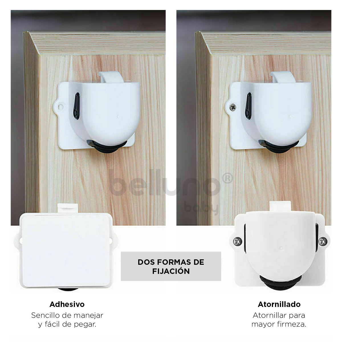 Producto de Seguridad Belluno Baby TRABAS MAGNÉTICAS X 4 UNI. - Vista completa