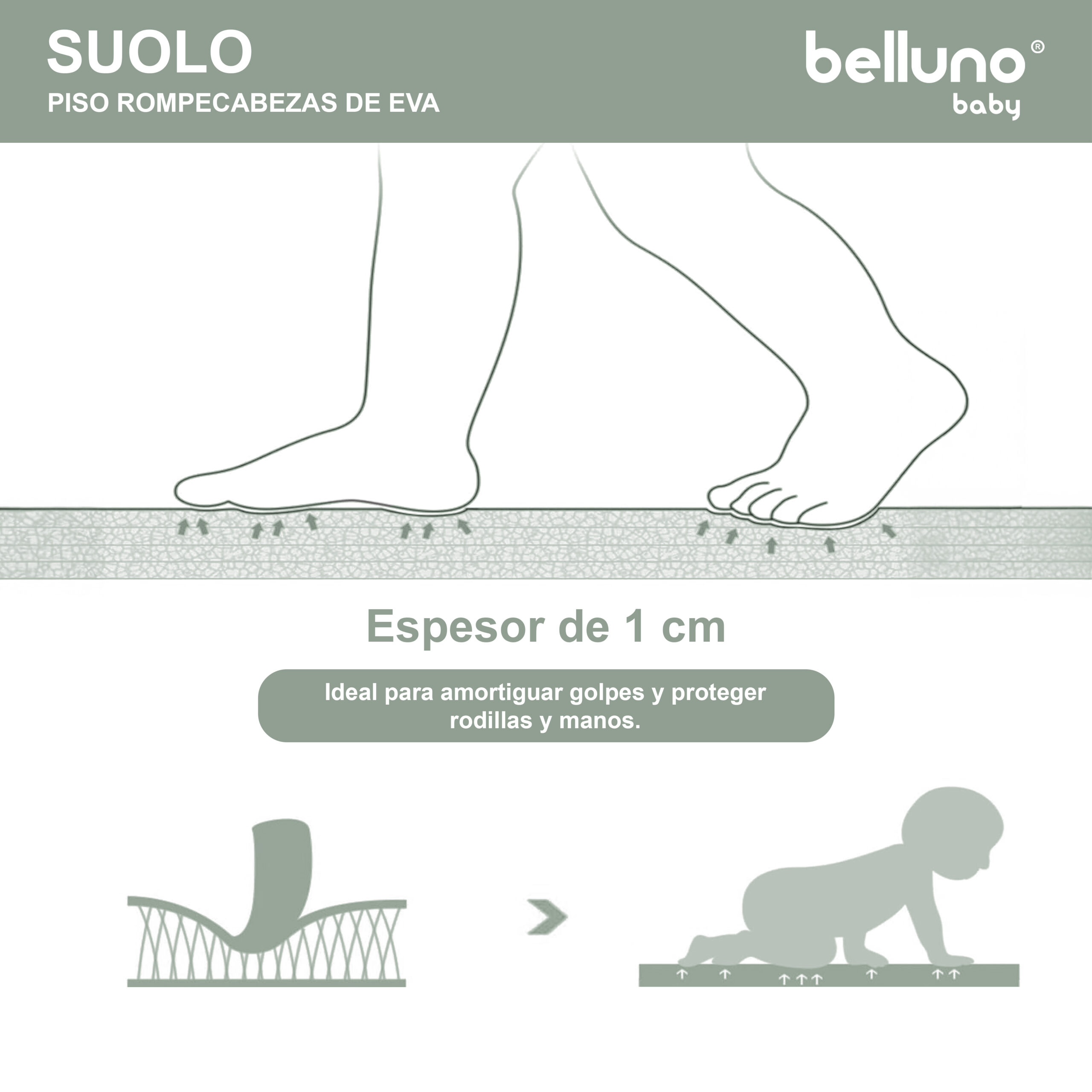Mueble Belluno Baby SUOLO - Vista con accesorios
